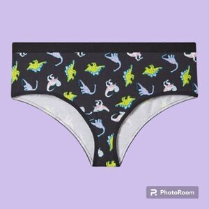 6X 30W Torrid Black Dinosaur Cotton Cheeky Panty Mid Rise Pink T Rex Lingerie st